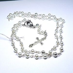Ivory glass beads handmade rosary